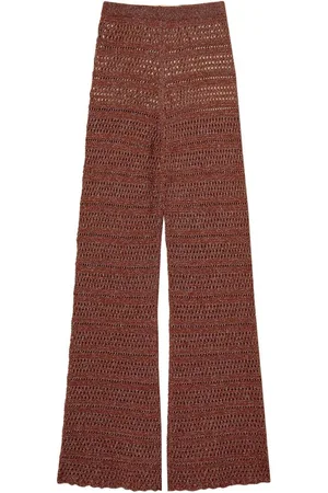 Twin-Set | Pantaloni marroni ricamati | female | | S