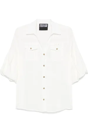 VERSACE | Camicia bianca con dettagli arricciati | female | | 40