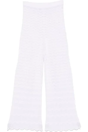D.EXTERIOR | Pantaloni bianchi ricamati | female | | M