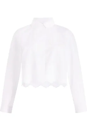 Patou | Camicia corta in cotone con orlo smerlato | female | | 38