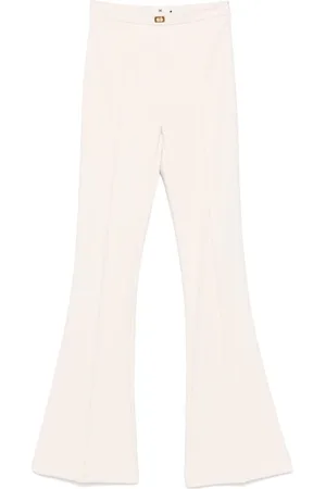 Elisabetta Franchi | Pantaloni a campana color burro con logo | female | | 44