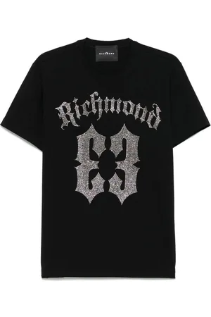John Richmond | T-shirt in misto cotone nera con logo | male | | L