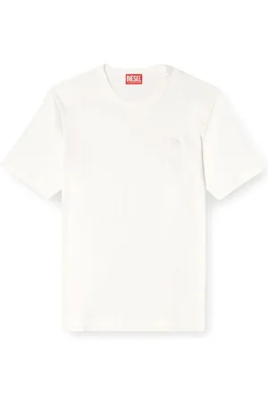 Diesel | T-shirt bianca con logo ovale ricamato | male | | L