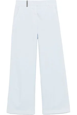 PESERICO SIGN | Pantalone in misto cotone azzurro chiaro | female | | 42