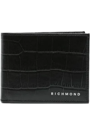 John Richmond | Portafoglio in pelle nera effetto coccodrillo | male | | UNI