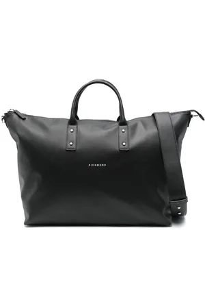 John Richmond | Borsa tote nera con logo bianco e tracolla | male | | UNI
