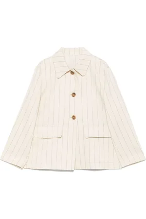 SEVENTY BY SERGIO TEGON | Giacca panna gessata in misto lino | female | | 40