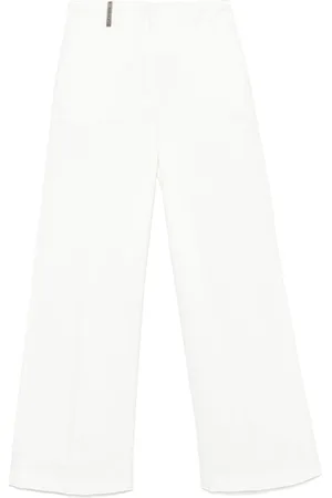 PESERICO SIGN | Pantaloni bianchi a gamba larga in cotone | female | | 44