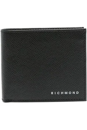 John Richmond | Portafoglio in pelle nera con logo | male | | UNI