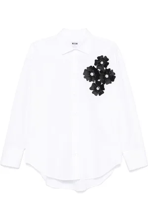Msgm | Camicia bianca in cotone con dettaglio sul davanti | female | | 42