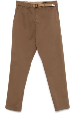White Sand | Pantaloni marroni in cotone con cintura e elastico | male | | 48