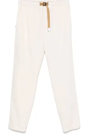 White Sand | Pantaloni in cotone panna con cintura beige | male | | 46