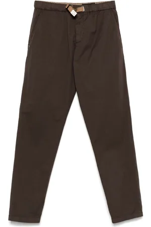 White Sand | Pantaloni in cotone marroni con cintura beige | male | | 46