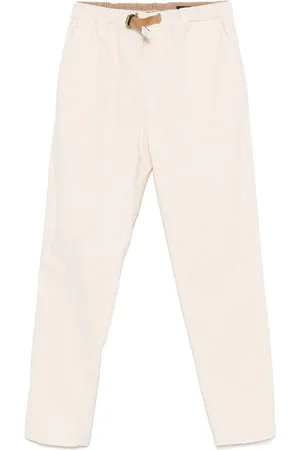White Sand | Pantaloni in cotone e lino avorio con cintura beige | male | | 46