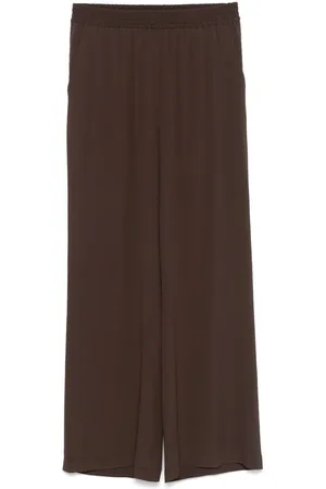 SEVENTY BY SERGIO TEGON | Pantaloni marroni in misto seta | female | | 42