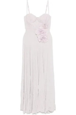 Elisabetta Franchi | Abito lungo lilla con dettaglio di fiori | female | | 38