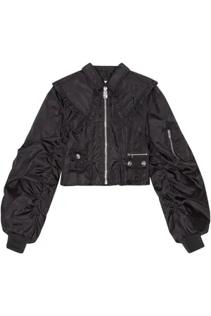 Ganni | Giacca nera con tasca con zip sulla manica | female | | 36