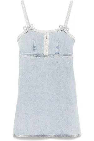 Self-Portrait | Abito mini in cotone azzurro | female | | 10
