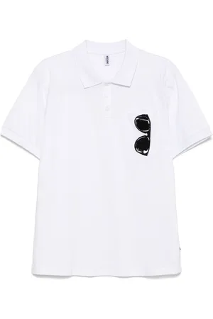 Moschino | Polo bianca in cotone con stampa | male | | L