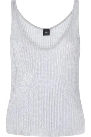 Pinko | Top in maglia argentata 