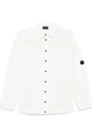 Moncler | Camicia bianca in cotone con bottoni frontali a contrasto | female | | 40