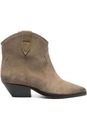 Isabel Marant | Stivaletti stile texano in pelle di vitello color talpa | female | | 36