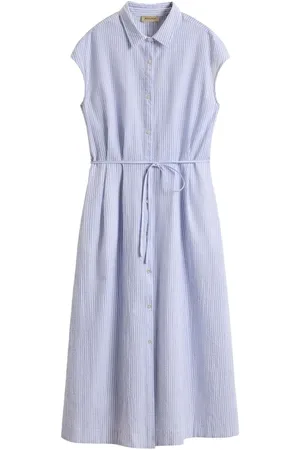 Woolrich | Abito midi chemisier in misto cotone azzurro | female | | L
