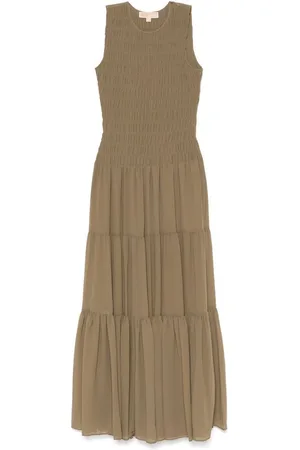 Michael Kors | Abito lungo oliva con effetto arricciato | female | | M