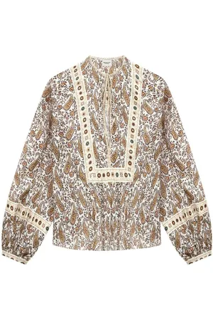 Marant Etoile | Blusa marrone chiaro a fantasia | female | | 38
