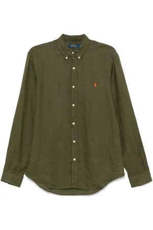 Ralph Lauren | Camicia in cotone oliva con iconico motivo Polo Pony | male | | L