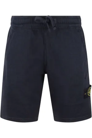 Stone Island | Pantaloncini in cotone notte con patch con logo rimovibile | male | | L