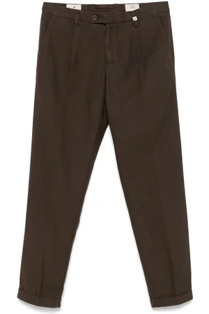 MYTHS | Pantaloni in misto cotone e lino marroni | male | | 48