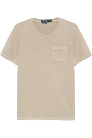 Ralph Lauren | T-shirt oliva chiaro in cotone con taschino sul petto e logo | male | | L