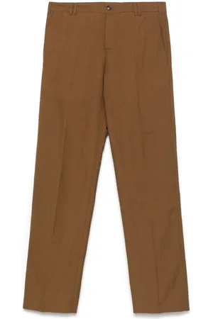 PT Torino | Pantaloni marroni in misto lana vergine e lino | male | | 46