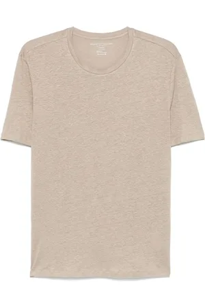 Majestic | Maglia color marrone chiaro in misto lino | male | | L