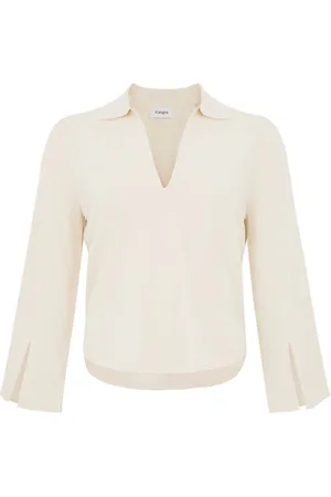KANGRA CASHMERE | Blusa panna con scollo a V | female | | 40