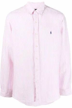 Ralph Lauren | Camicia in lino chiaro e bianco | male | | L