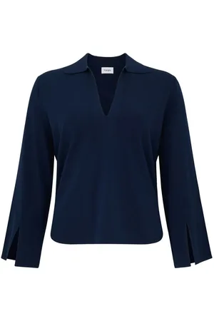 KANGRA CASHMERE | Blusa navy con scollo a V | female | | 42