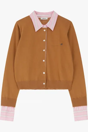 Dixie Cardigan in felpa con colletto e bottoni di camicia