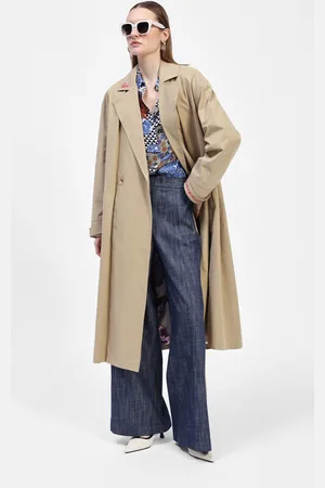 Dixie Pantaloni a zampa effetto chambray