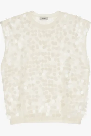 Dixie Top in maglia senza maniche con paillettes