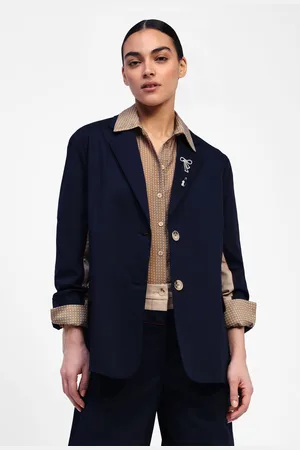 Dixie Blazer bicolor on chiusura a bottoni e spille