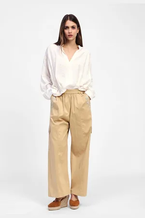 Dixie Pantaloni ampi con ricami dettagliati