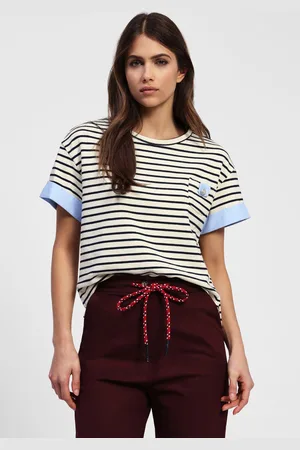 Dixie T-shirt a righe con tasca e orli a contrasto