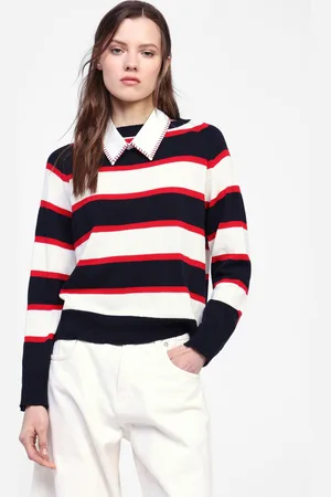 Dixie Maglione a righe con maniche lunghe e colletto