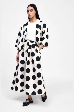 Dixie Gonna midi a pois vita alta
