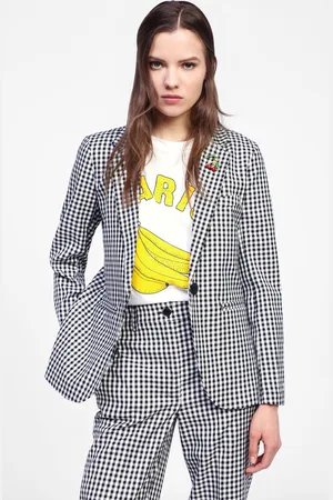 Dixie Blazer con motivo a quadri e bottoni