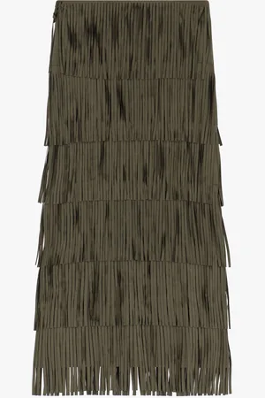 Dixie Gonna lunga effetto suede con frange