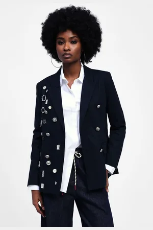 Dixie Blazer doppio petto con spille e bottoni