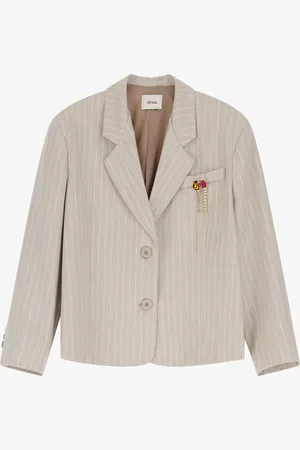 Dixie Blazer gessato dritto con spalle imbottite